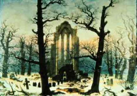Caspar David Friedrich Cloister Cemetery in the Snow china oil painting image